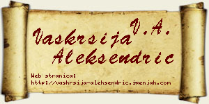 Vaskrsija Aleksendrić vizit kartica